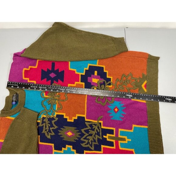 VTG IB Diffusion Tunic Sweater Aztec Southwestern Colorblock Multicolor Womens M - Picture 9 of 9